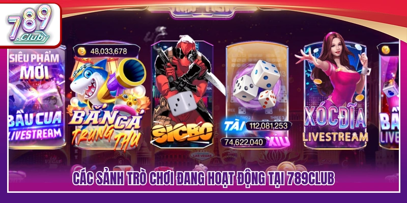 Danh mục trò chơi hiện có trong hệ thống giới thiệu 789Club